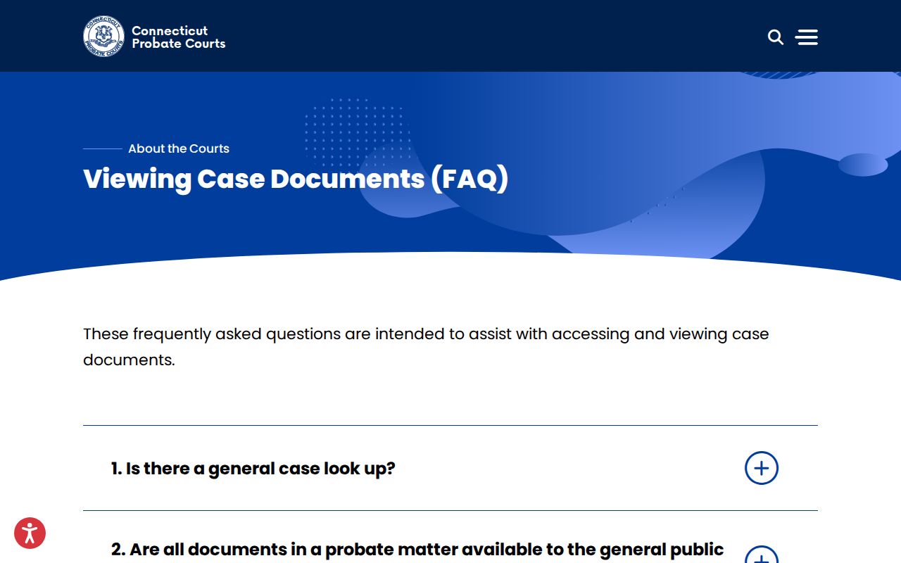 New Haven County probate court records document viewing guidance