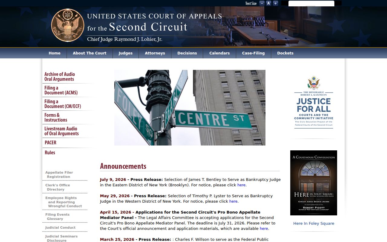 New Haven County clerk records Second Circuit federal court