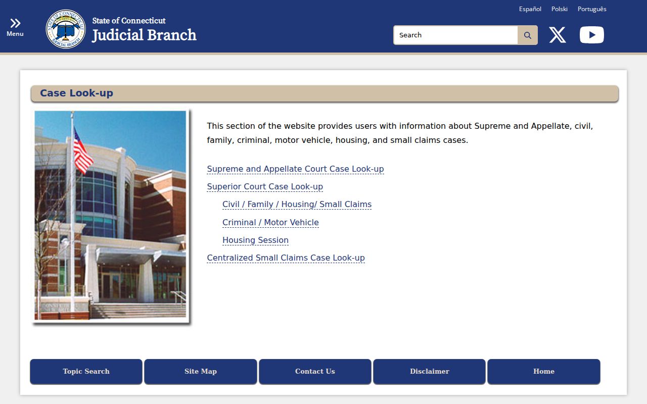 New Haven County court records Connecticut Judicial Branch case lookup hub