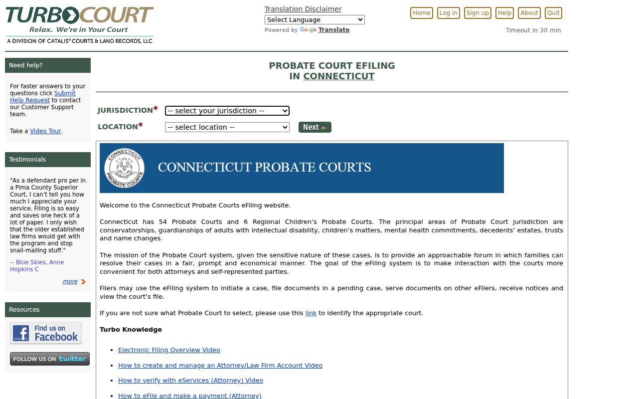 New Haven County probate records Probate Court eFiling